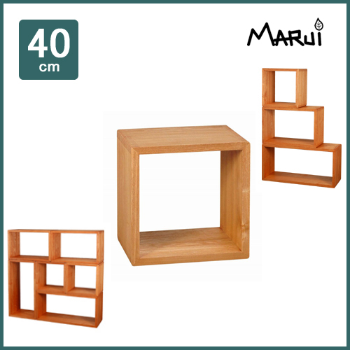 フリーラック 40 木製 タモ無垢 スクエア 収納ラック 小