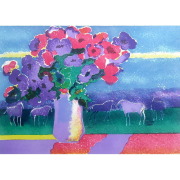 ポール・ギヤマン「朝焼けの乗馬」リトグラフ 直筆サイン入り｜絵画販売