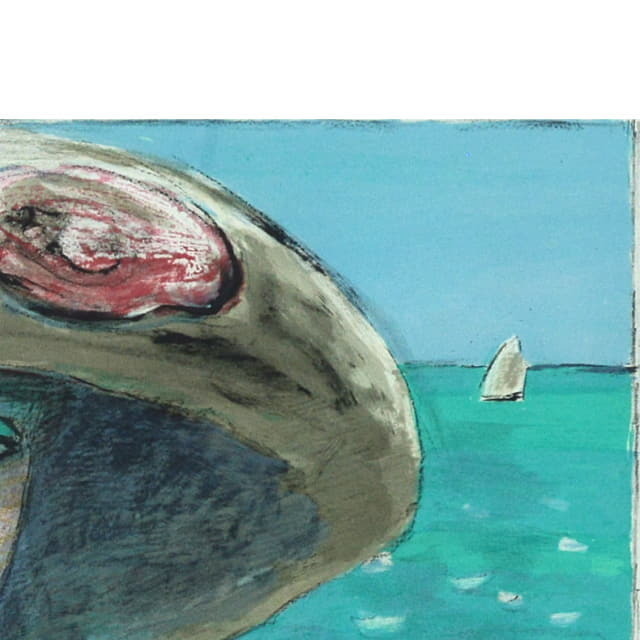 ジャン＝ピエール・カシニョール「海の前」リトグラフ 直筆サイン入り