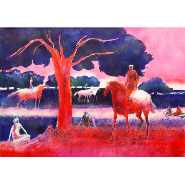 ポール・ギヤマン「赤い馬」リトグラフ 直筆サイン入り｜絵画販売