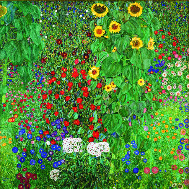 クリムト 「ヒマワリの咲く農家の庭」彩美版 複製画 美術館承認｜絵画販売