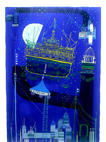 早川義孝「星船の夜」リトグラフ 直筆サイン入り｜絵画販売