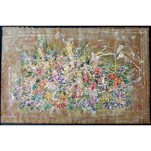 平林美奈子「和」P30号 和紙にミクストメディア｜絵画販売