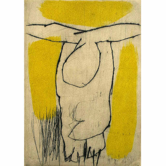 池田満寿夫「はりつけの男」銅版画 直筆サイン入り｜絵画販売