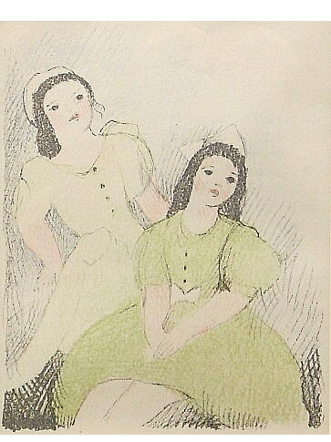 マリー・ローランサン『園遊会』「新しいドレス」リトグラフ｜絵画販売