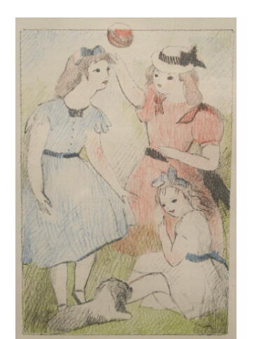 マリー・ローランサン『園遊会』より「プレリュード 2」リトグラフ