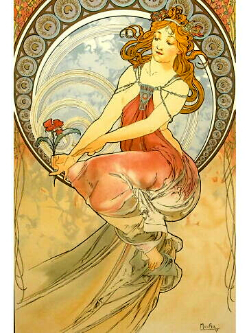 アルフォンス・ミュシャ 『四芸術』「絵画」リトグラフ｜絵画販売