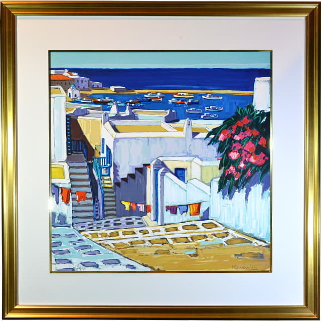 ジャン・クロード・キリチ「エーゲ海の眺め」リトグラフ 直筆サイン