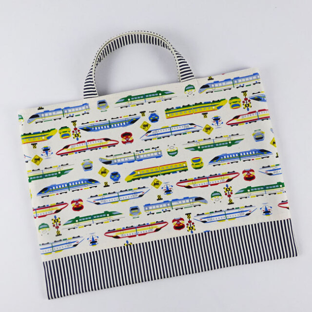 入園入学グッズ 3点セット 【 新幹線 電車 踏切 】 レッスンバッグ