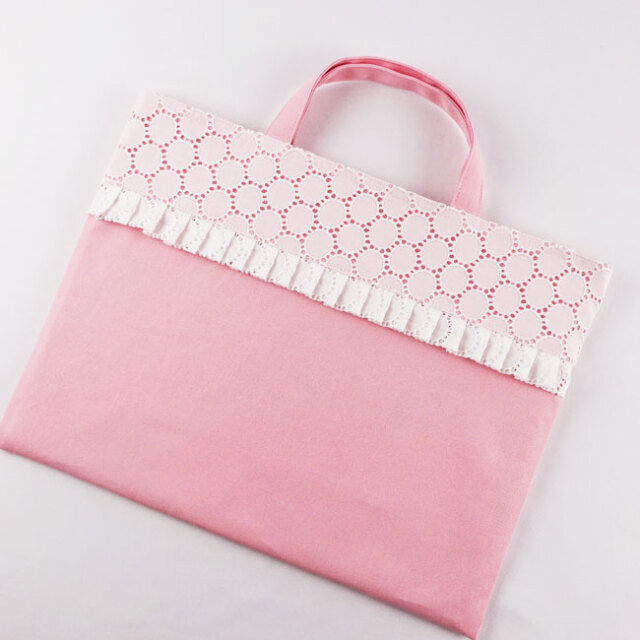 入園入学グッズ レッスンバッグ 5点セット 【フリル レース・刺繍