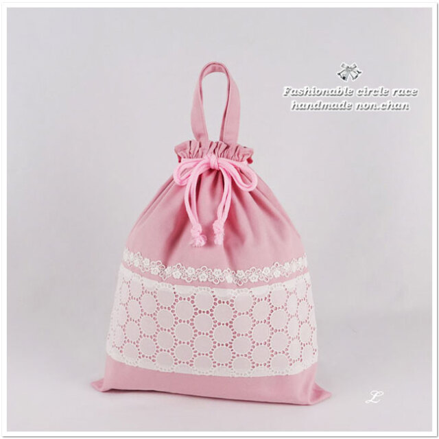 入園入学グッズ レッスンバッグ 5点セット 【フリル レース・刺繍