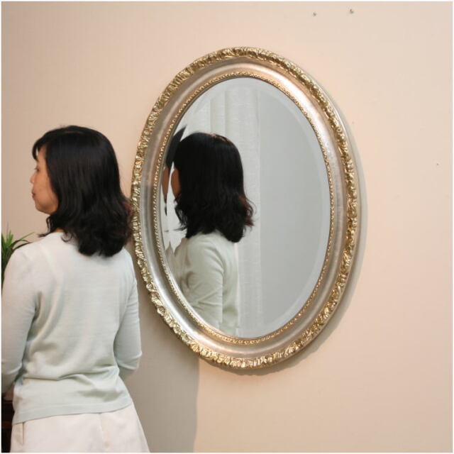 鏡 ミラー fa1377 イタリア製 オーバル ウォールミラー 壁掛け鏡