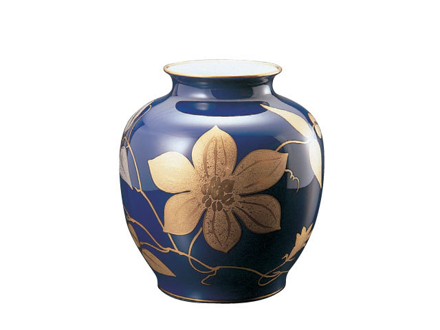 瑠璃金蝕鉄線 29cm花器