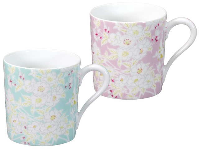 大倉陶園×千總】陽光浴びて マグペアセット ＜レンジ対応＞