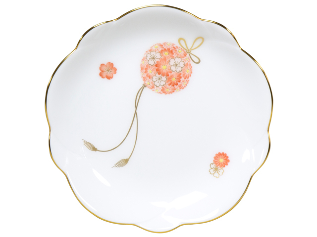 花毬 13cm梅型小皿5枚揃