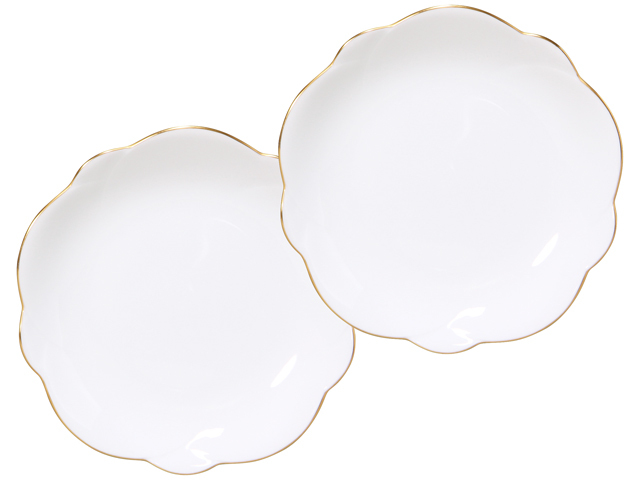 ゴールドライン 17cm梅型皿ペアセット