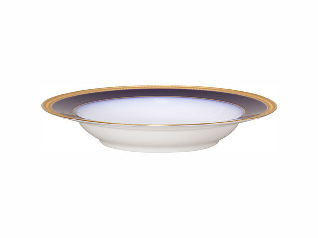 ロイヤルブルークラウン（瑠璃エンボス） 20cmデザート皿