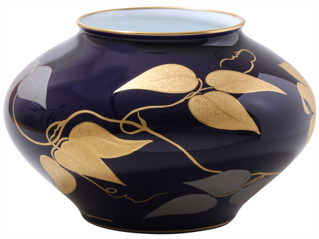 瑠璃金蝕鉄線 19cm花器