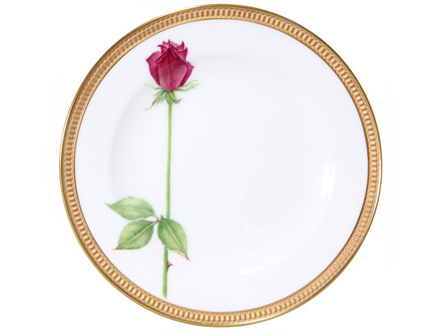手描き】一本の薔薇（レッド） 20cmケーキ皿
