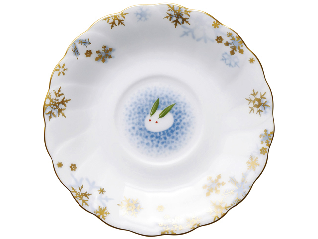 碗皿暦 12月「雪うさぎ」 カップ＆ソーサー【100周年記念作品】