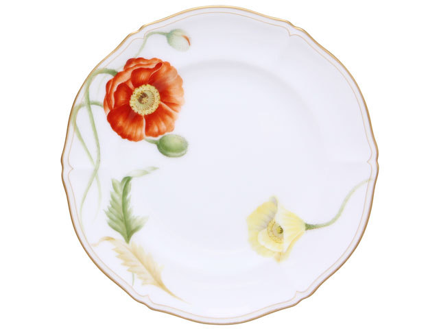 技法シリーズ「金蝕バラ」 20cmケーキ皿