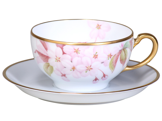 直営店限定＞【手描き】三色桜「大山桜」 カップ＆ソーサー