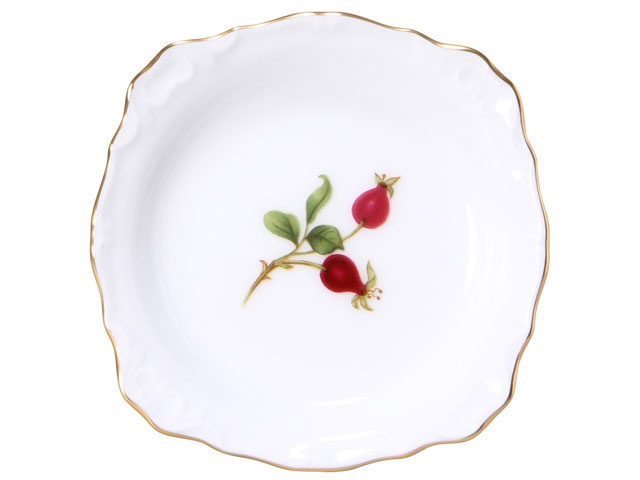 美品❗️希少❗️薔薇お皿 直営店限定＞バラの実 14cmプチケーキ皿ペアセット