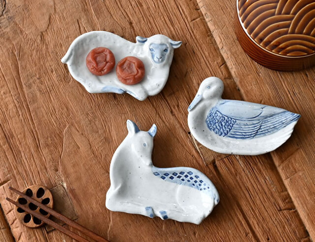 動物の染付豆皿「Koti」｜カモ・シカ・ヒツジ｜ゼネラルストア オルネ