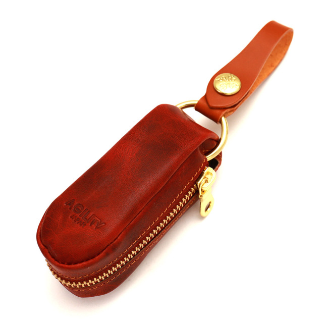 パンセ』(全6色)キップワックス/楕円形のレザーキーケース スマート