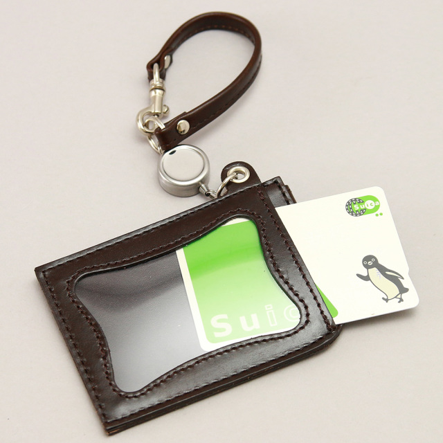 シーク』(全4色)ルガトー/リール付き パスケース レザー 定期入れ IC