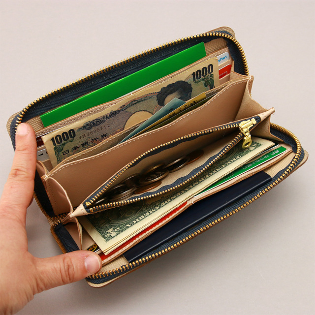 グロット』(全5色)ルビナス/収納豊富＆通帳が入る！定番ラウンド