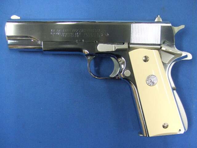 コルトMK4シリーズ70 クロームシルバー アイボリータイプグリップ