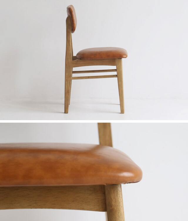 レトロナチュラルな木製ダイニングチェア｜アンバーデザイン