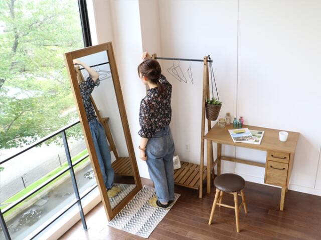 木枠ウォールミラー（姿見)｜北欧家具通販 アンバーデザイン