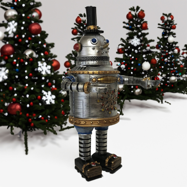 南貿易 手巻オルゴール BC26926 クリスマス ムービングロボット スノーマン