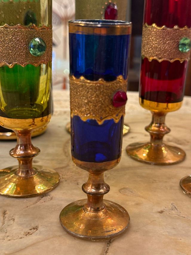 イタリア 1960年代 ガラス グラス6点 ボトルセット