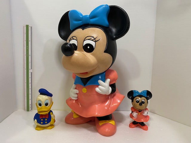 3体セット☆特大☆カウンター・店頭用☆三菱銀行☆ミニー☆ソフビ