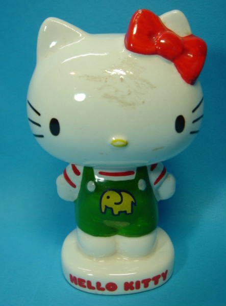 古い！ハローキティ 陶器製貯金箱 サンリオ 1976年 JAPAN製