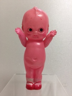 セルロイド ピンク キューピー 人形 14．8cm 当時物 JAPAN 現状