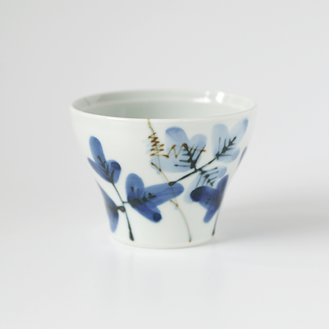 波佐見焼 陶房青 窯元 フリーカップに小鉢に使える染付シダ紋新仙茶