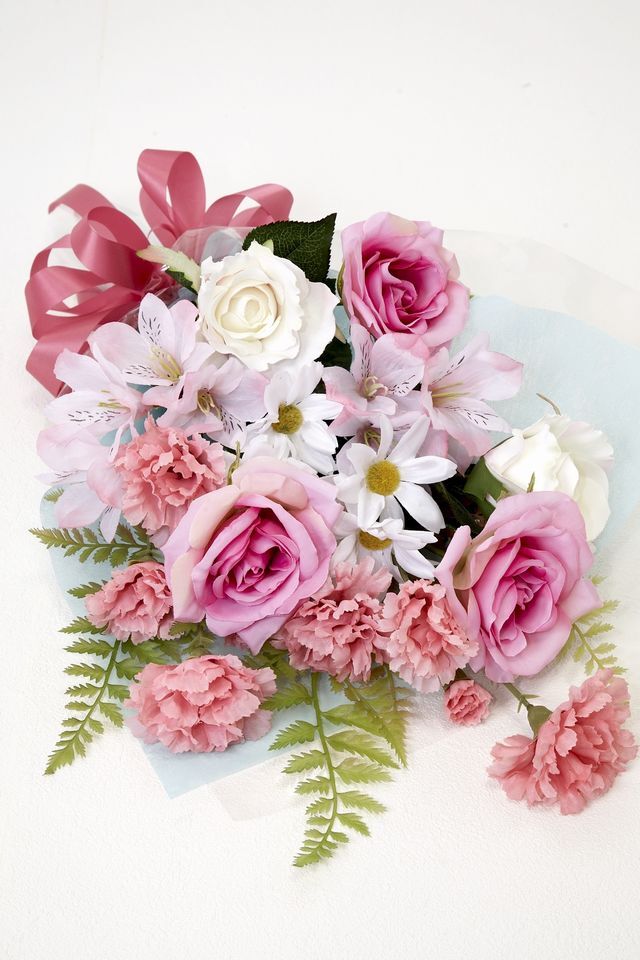 贈答・贈呈用花束・造花花束・花束ギフト】バラとアルストロメリアと