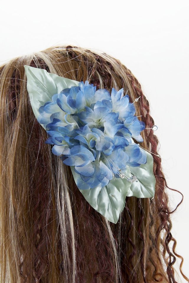 特価SALE 髪飾り・ヘアアクセサリー】紫陽花－ブルー・バレッタ｜造花