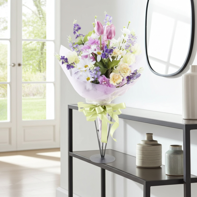 贈答・贈呈用花束・造花花束・花束ギフト】スイートピーとチューリップ