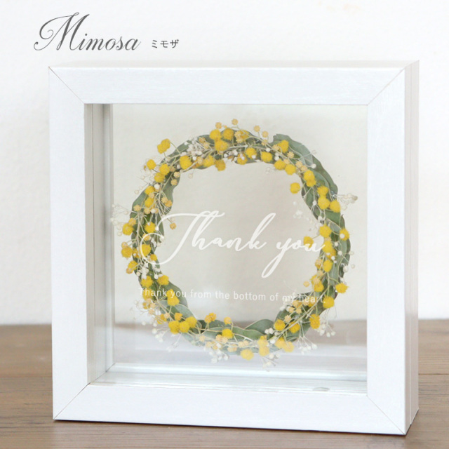 ドライフラワー フラワーフレーム 春色リース | ベルビーフルール