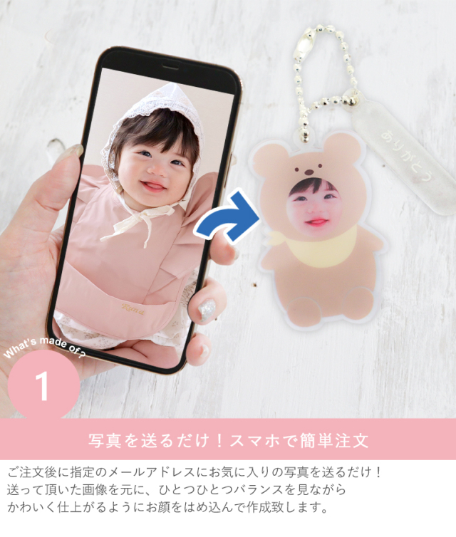 一輪花今治タオルブーケ＋写真入り着ぐるみキーホルダーセット