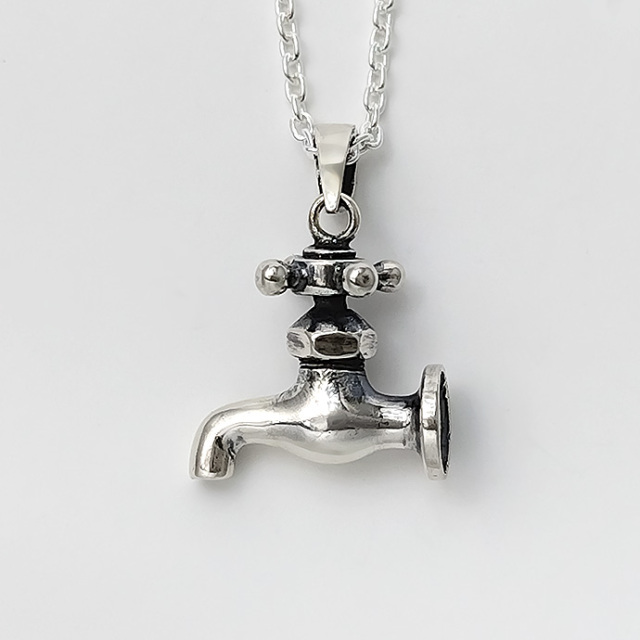 蛇口 ペンダント ≪2mmアズキチェーン割引セット≫ メンズ ネックレス