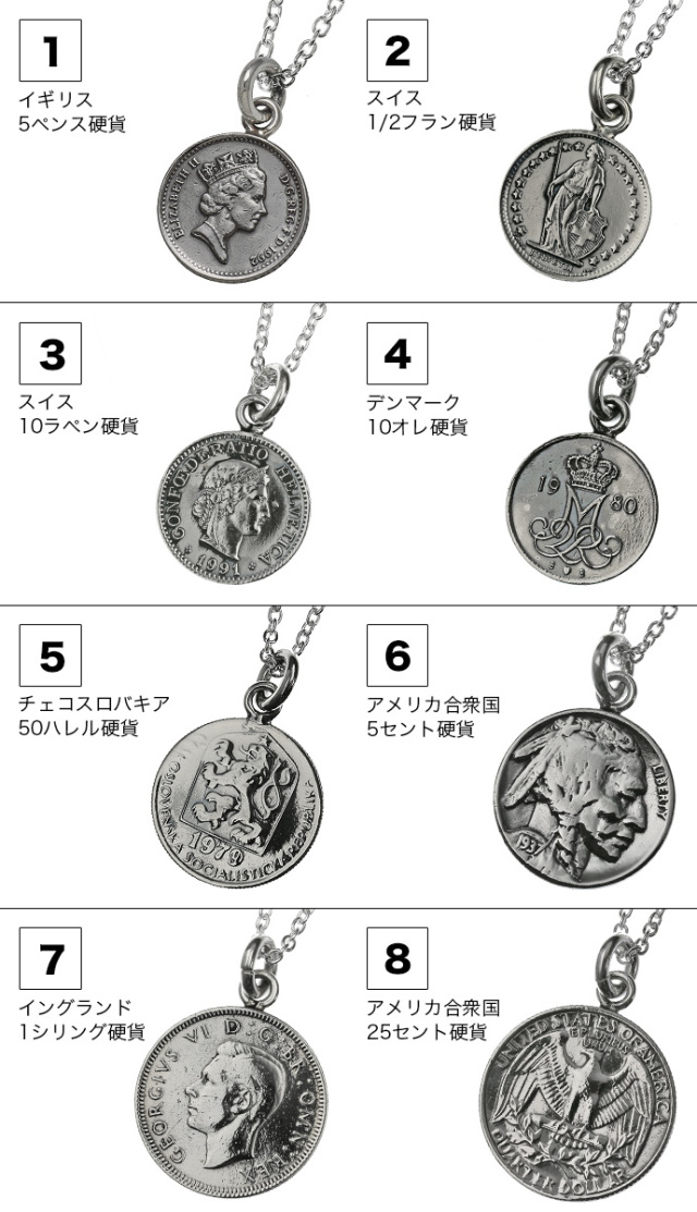 アンティーク コイン ペンダント ≪2mmアズキチェーン割引セット