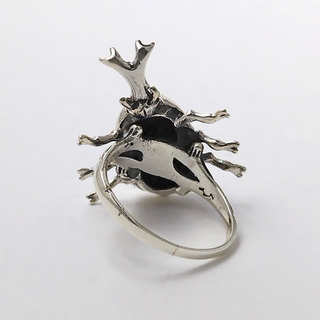 カブトムシ リング メンズ 指輪 シルバー925 シルバー 細め 昆虫 虫
