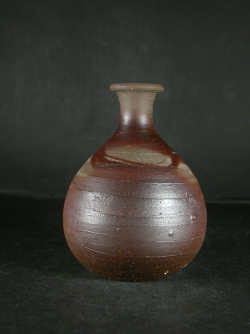 備前焼 登窯 備前焼人間国宝 故藤原 雄 共箱付き緋襷・焦げ茶のゴマ