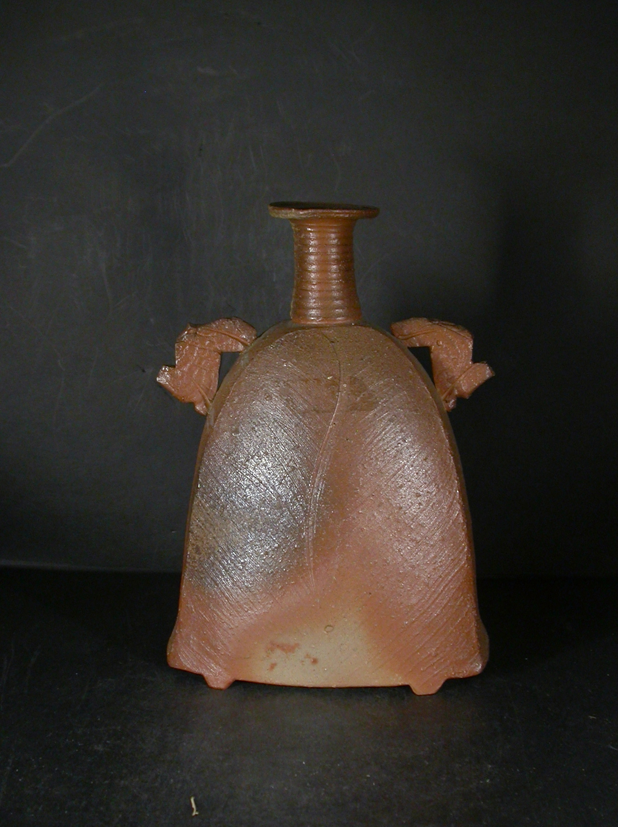 備前焼 穴窯 備前焼中堅作家 渋田 寿昭 黄ゴマ創作花入2 備前焼卸